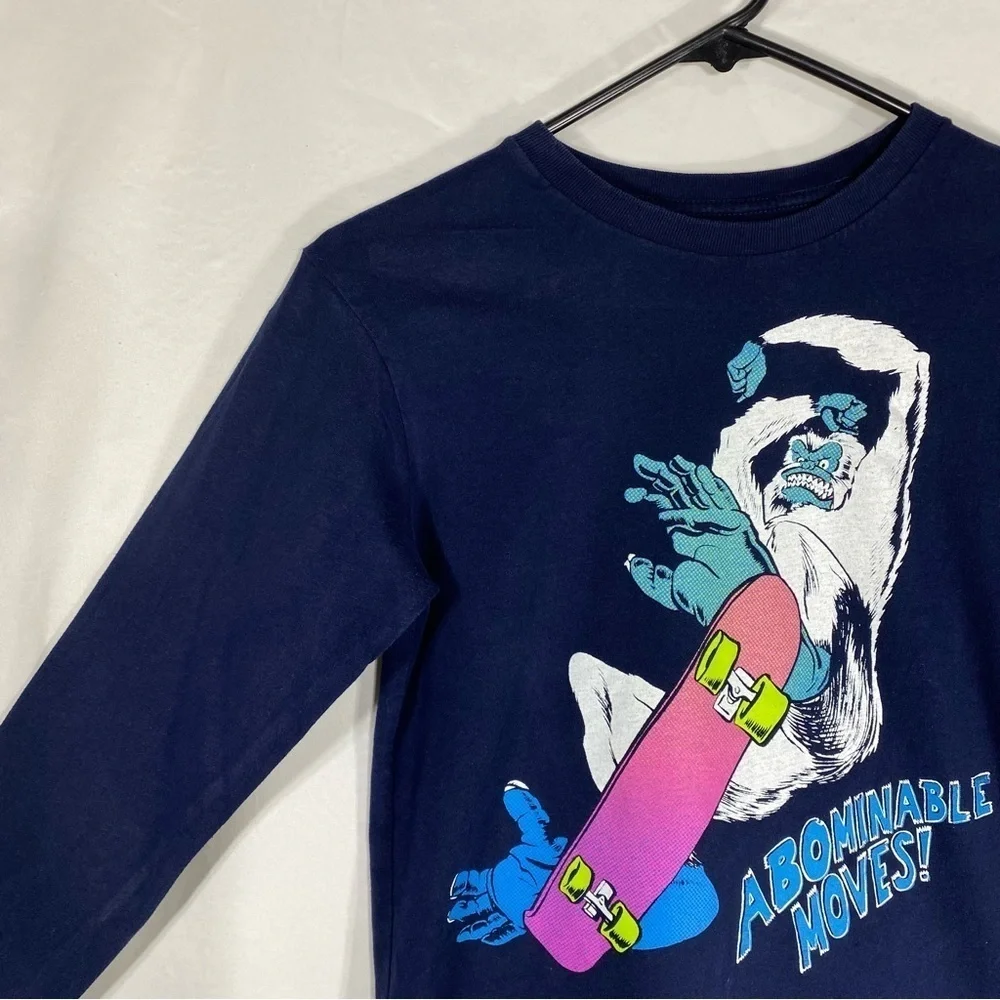 Children’s Place Navy Blue Abominable Moves Skateboard Long Sleeve Tee